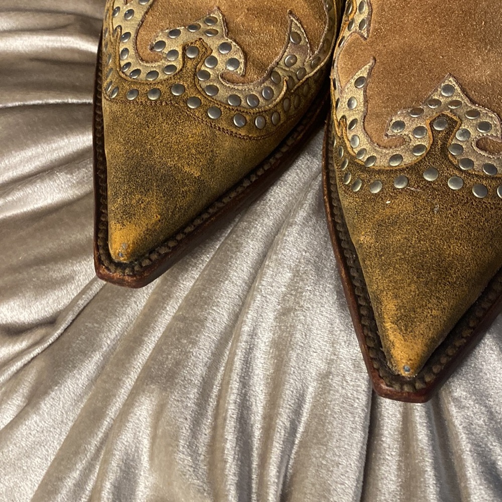 🎀 Old Gringo Embroidered Leather Studded Western Cowboy Mule Golden Brown 6.5 - Picture 3 of 7